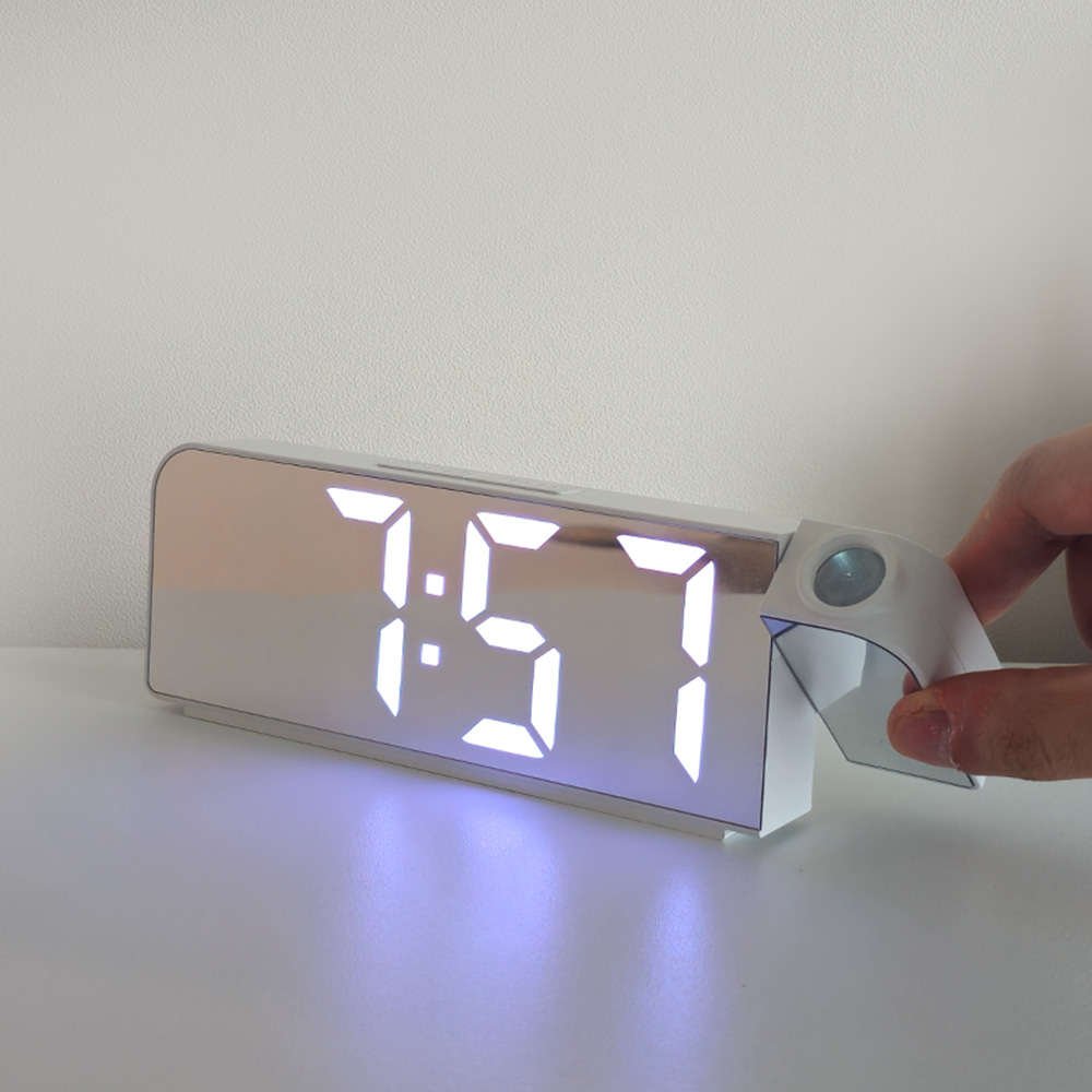 빔프로젝션 LED 탁상시계 디지털 날짜 온도 인테리어 알람시계