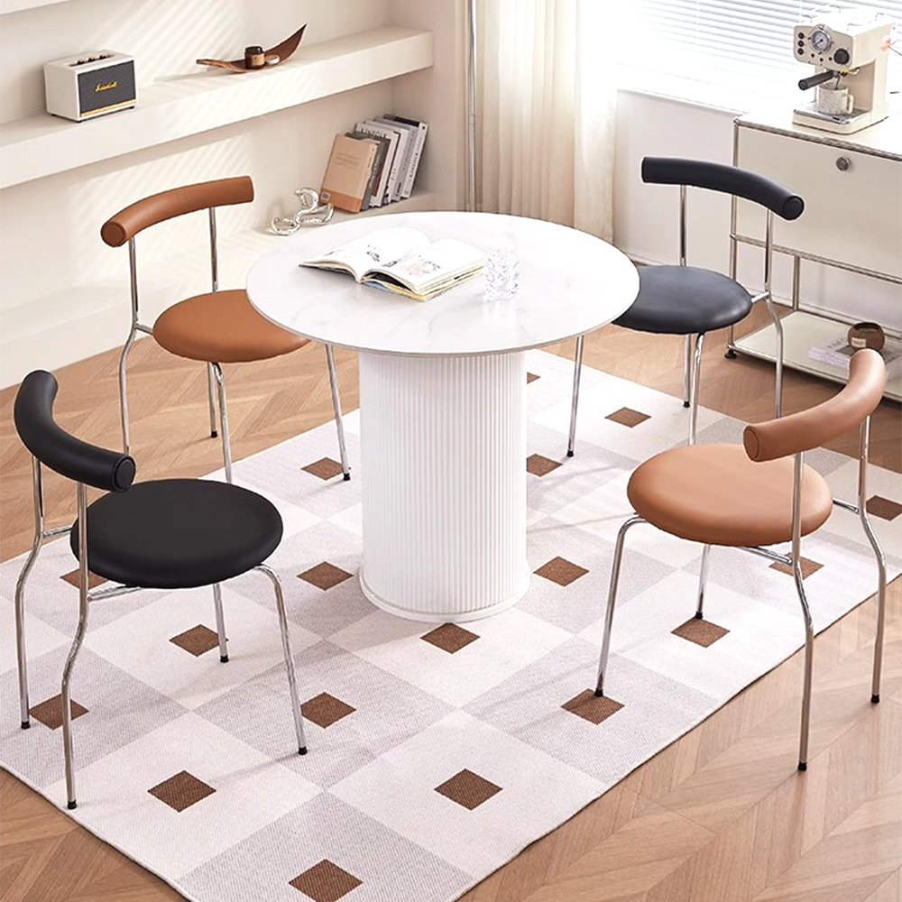 미드센추리 고급 가죽 인테리어 식탁의자