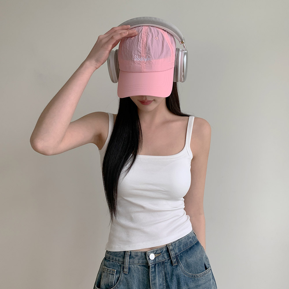 [10컬러/여름캡모자] 스톡 자수 바스락 나일론 스트링 여름 물놀이 흠뻑쇼 볼캡 모자 상세 이미지 27