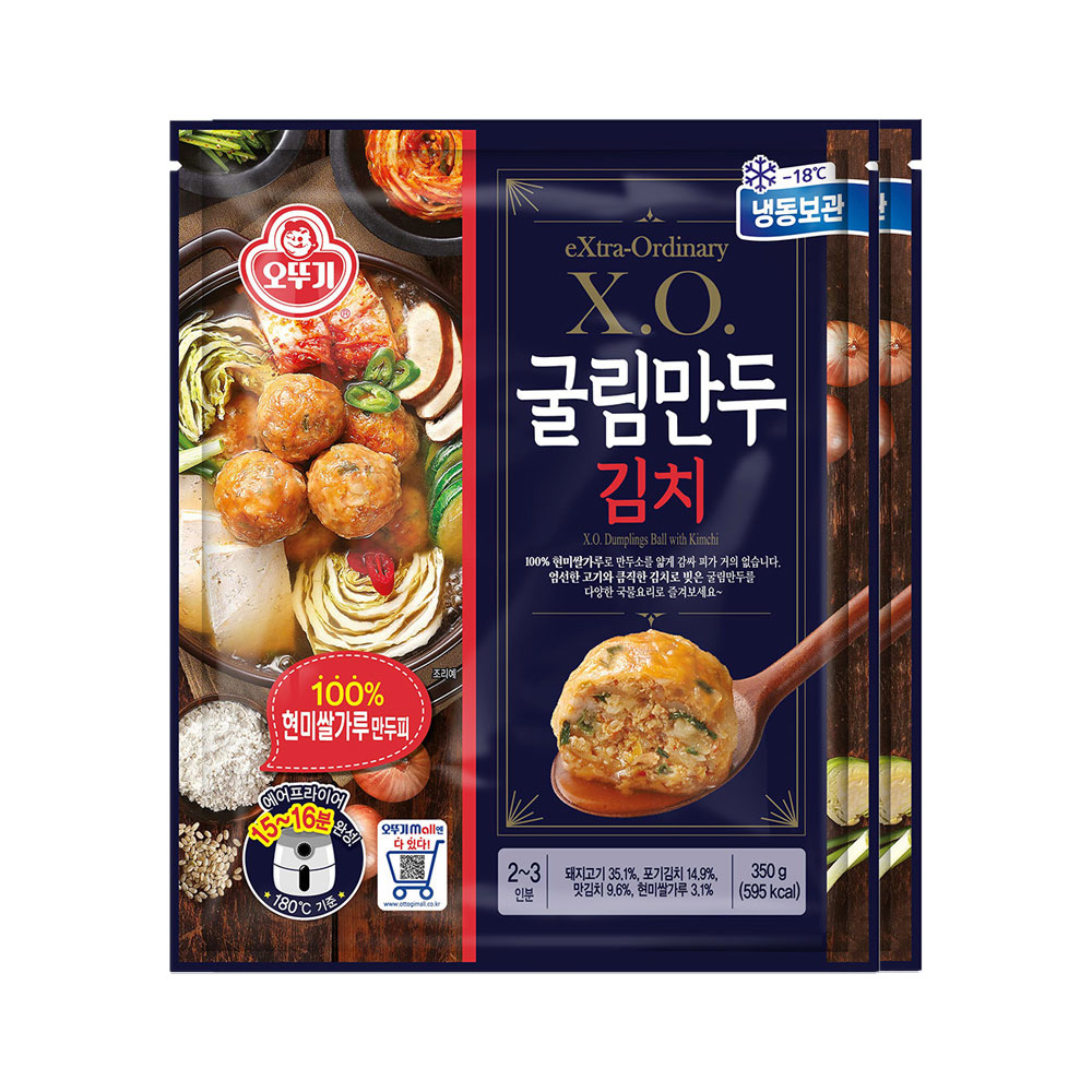 오뚜기 X.O. 굴림만두 김치 350g 2개 - 상품 이미지