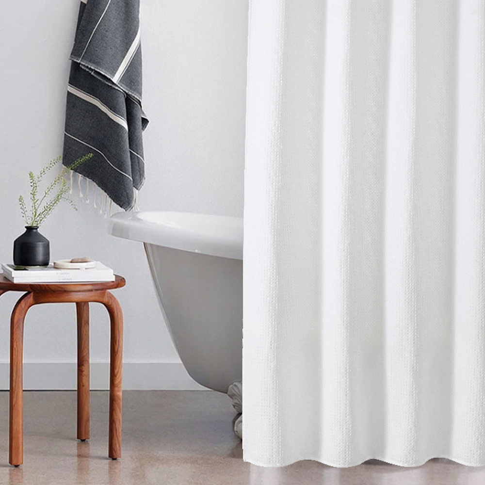 [단독] 패브릭 방수 고급형 샤워커튼 중형 화장실 욕실 무타공 커튼