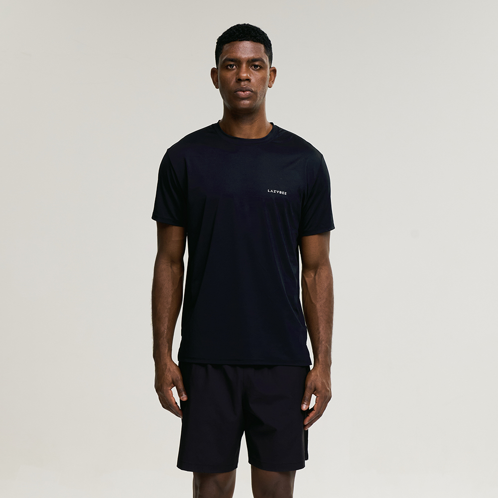 남자 에어로 터치 운동복 세트 냉감소재 헬스복 러닝복 짐웨어 세트 블랙