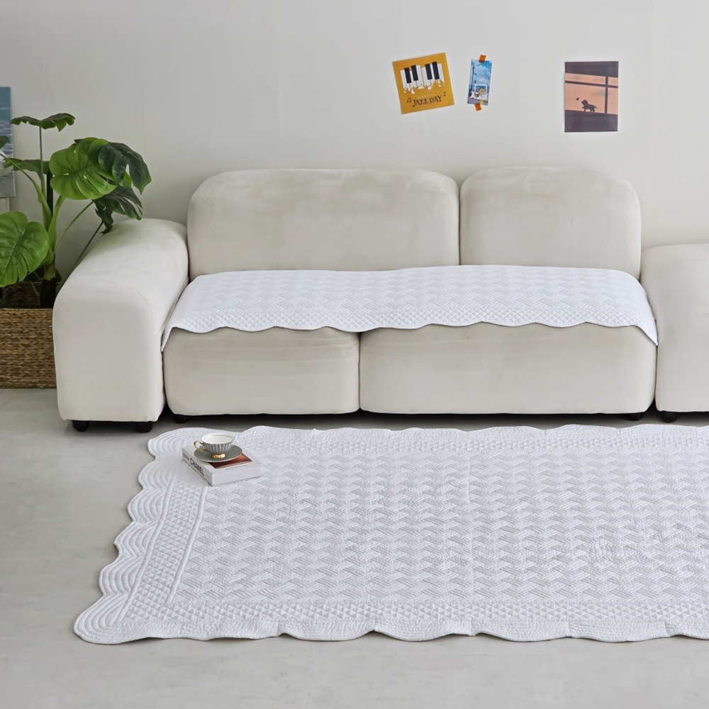 나라데코 모달 워싱 자수 퀼팅 쇼파패드 카페트 Q 160x210