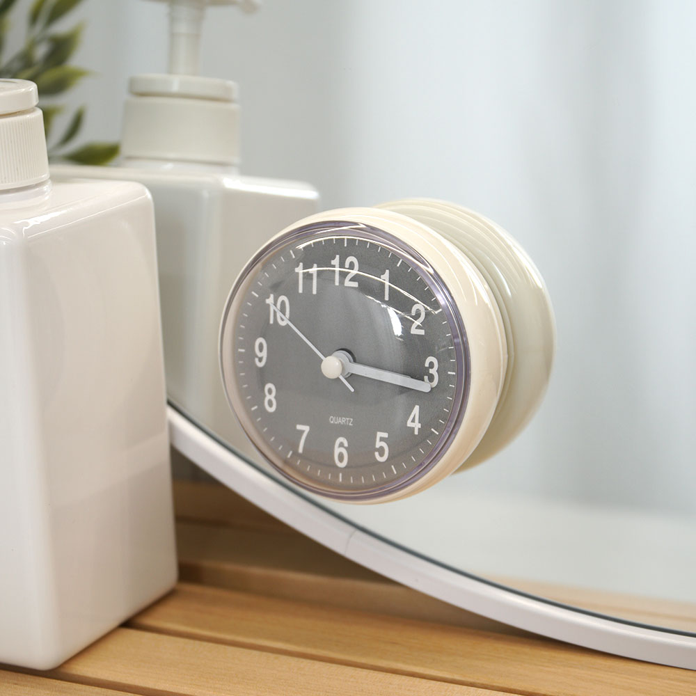 흡착식 무타공 방수 욕실 화장실 시계 무소음 벽걸이시계