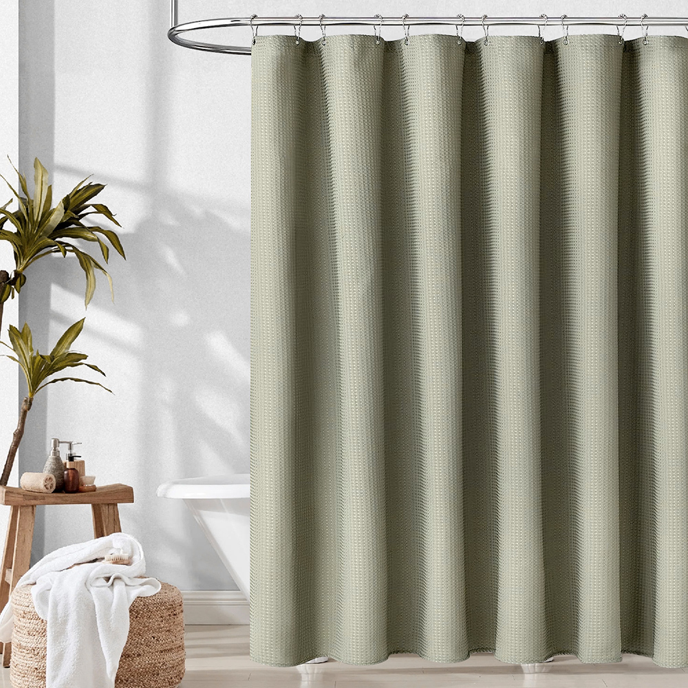 [단독] 패브릭 방수 고급형 샤워커튼 중형 화장실 욕실 무타공 커튼