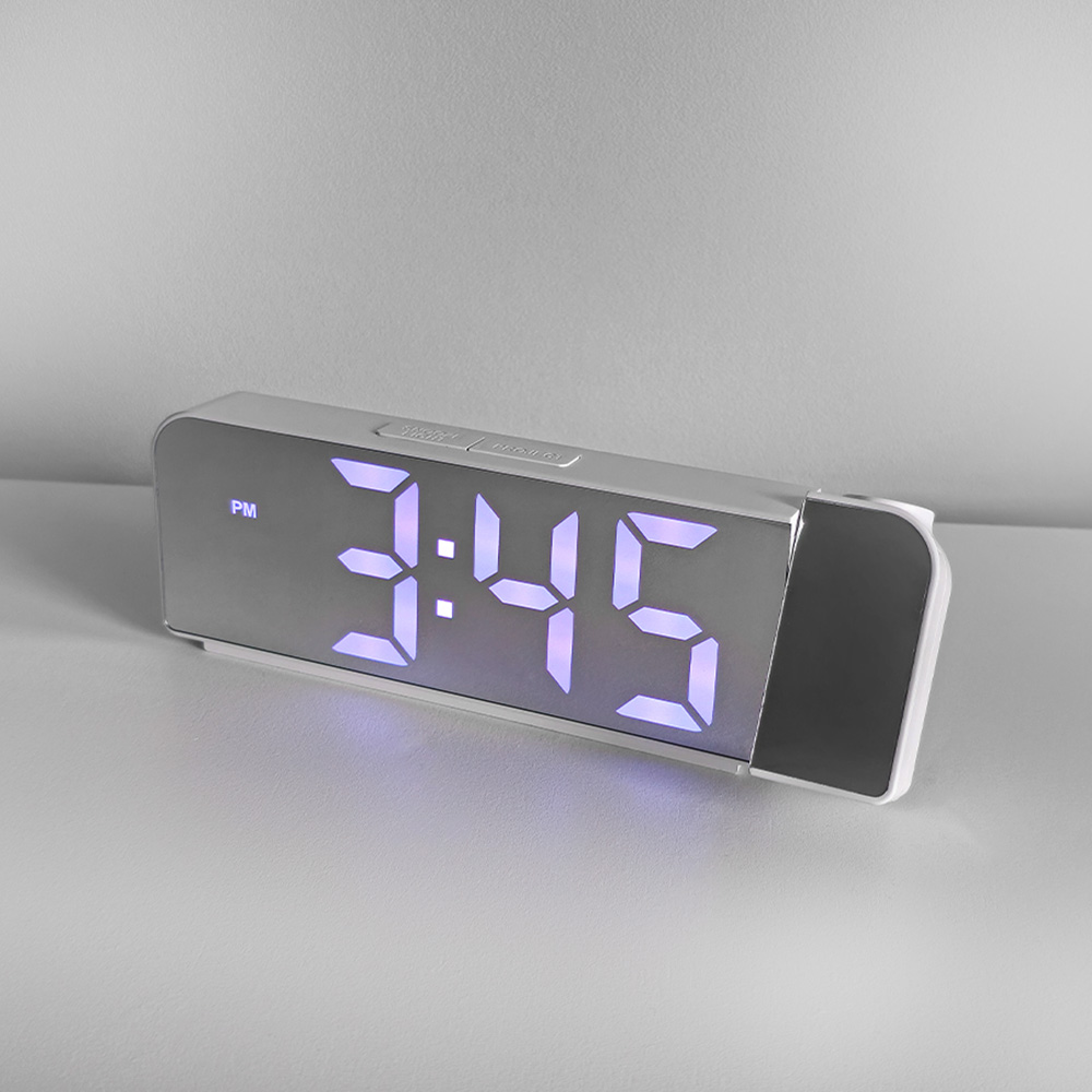 빔프로젝션 LED 탁상시계 디지털 날짜 온도 인테리어 알람시계