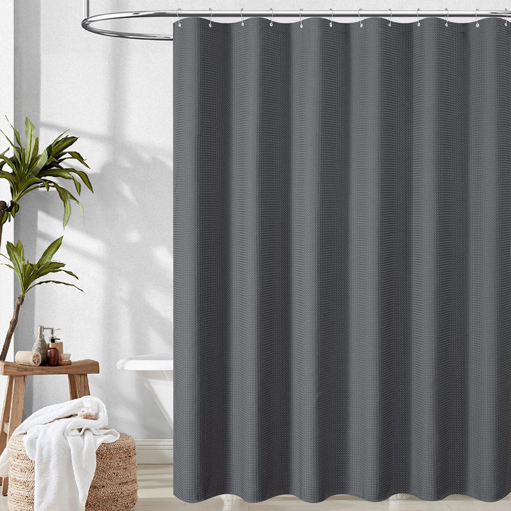 [단독] 패브릭 방수 고급형 샤워커튼 중형 화장실 욕실 무타공 커튼