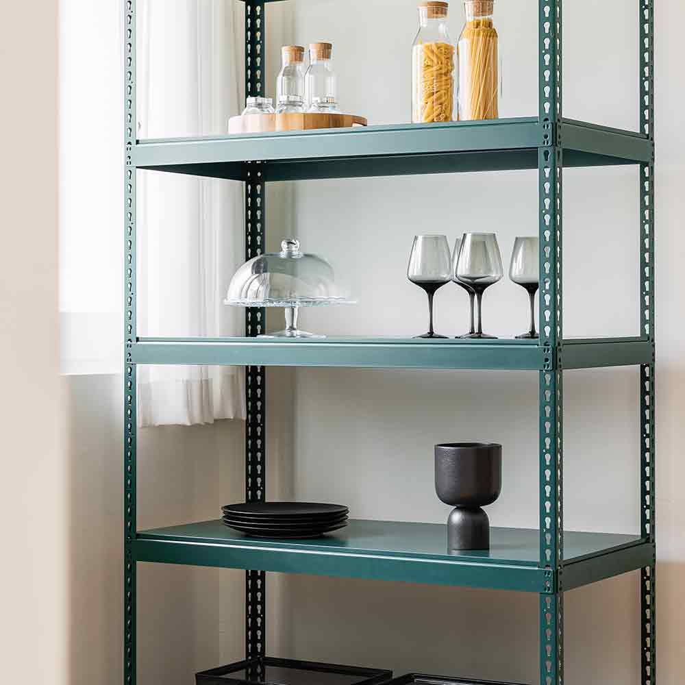 폴던스랙 올스틸 홈 카페 거실 수납 선반 인테리어 선반장 600x300x1200, 4단, 옐로우 - 상세 이미지 3