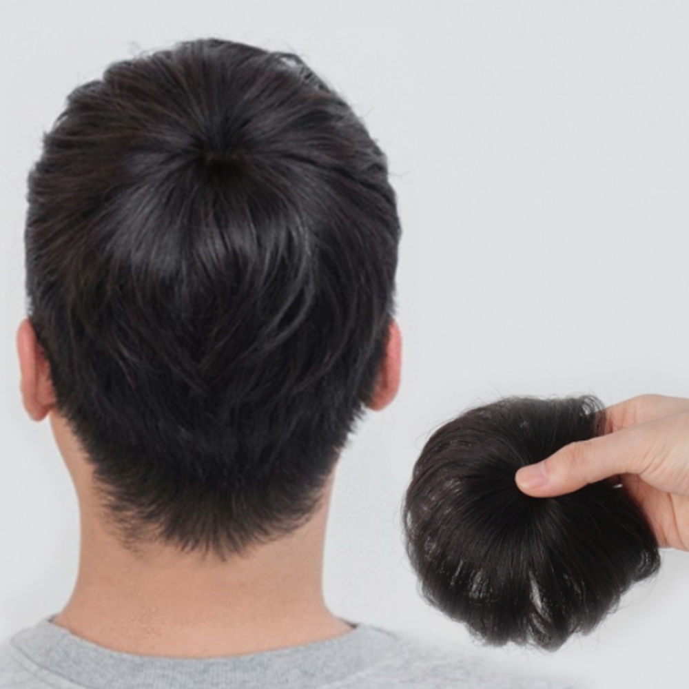 정수리 부분가발 인모 탑커버 붙임머리 탈모 볼륨 헤어피스 - 메인 이미지