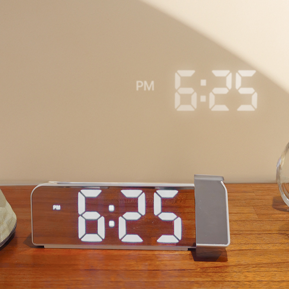 빔프로젝션 LED 탁상시계 디지털 날짜 온도 인테리어 알람시계