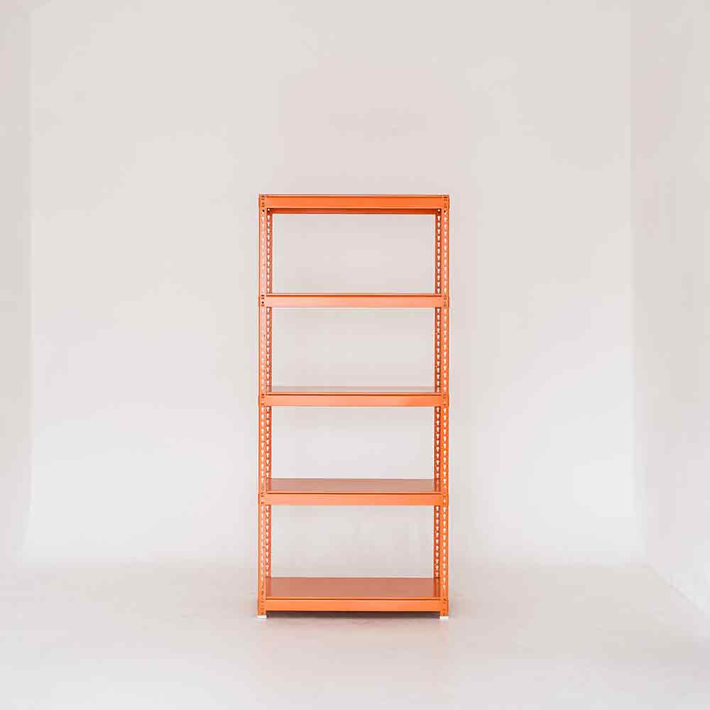 폴던스랙 올스틸 홈 카페 거실 수납 선반 인테리어 선반장 1000x300x1800mm, 5단, 오렌지 - 상품 이미지