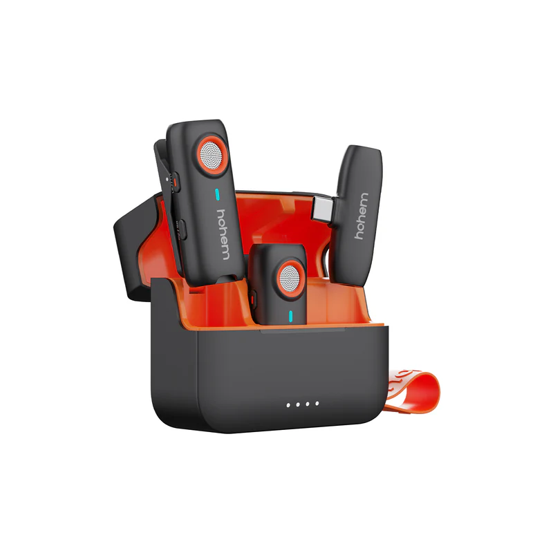 호헴 hohem MIC-01 C-type 무선 마이크 2TX + 1RX 2채널 충전케이스 윈드쉴드 포함