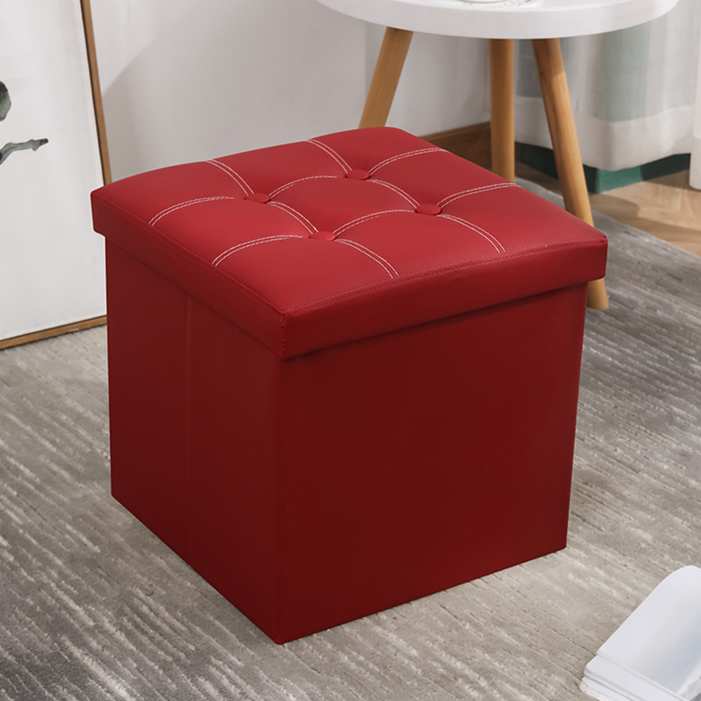 퀄팅디자인 대용량 수납 스툴 직사각형 화장대 침대 소파 간이 미니 보조 의자 이미지 6