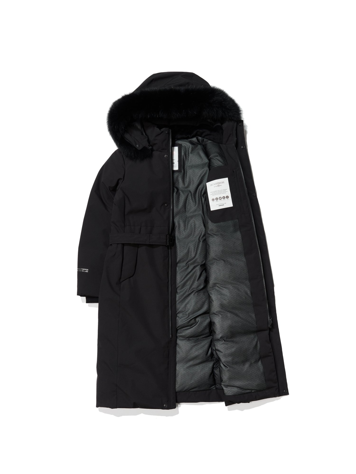 아이더 여성 롱패딩 라헨느 캐시미어 윈드스토퍼 구스다운 자켓