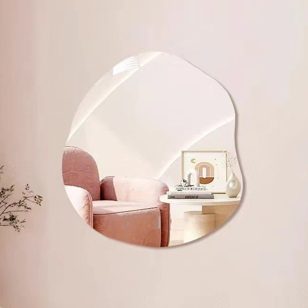 2mm 귀여운 아크릴거울 곰돌이 무타공 안깨지는 화장대 욕실 붙이는 거울