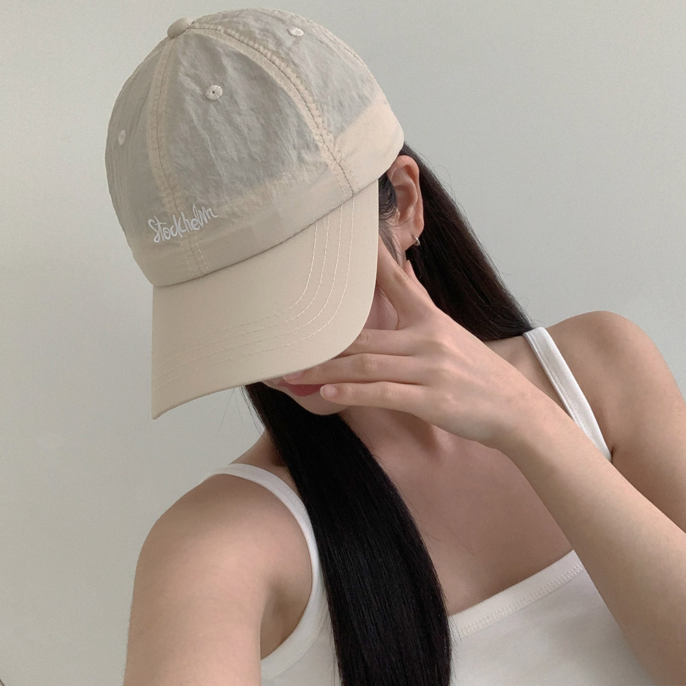 [10컬러/여름캡모자] 스톡 자수 바스락 나일론 스트링 여름 물놀이 흠뻑쇼 볼캡 모자 상세 이미지 21