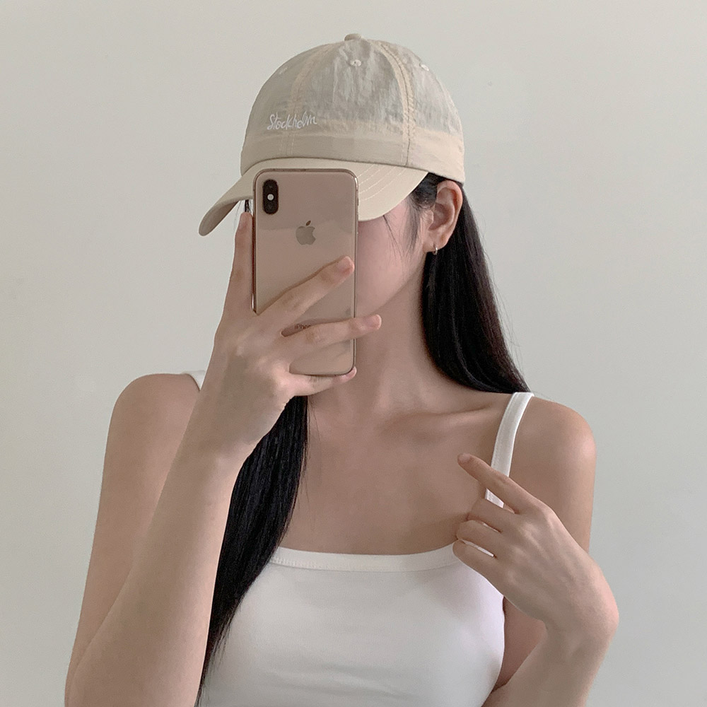 [10컬러/여름캡모자] 스톡 자수 바스락 나일론 스트링 여름 물놀이 흠뻑쇼 볼캡 모자 상세 이미지 18