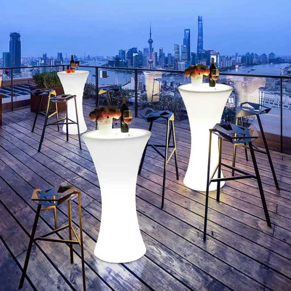 LED 스탠딩 테이블 술집 루프탑 클럽 라운지 탁자 60x110cm 원형 - 상품 이미지