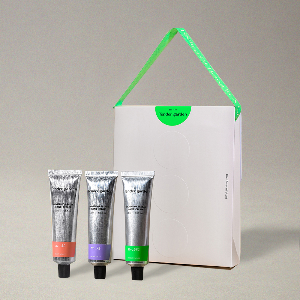 [추석한정 특가구성 2+1] 텐더가든 모닝브리즈 핸드크림 3종 선물 세트, 40ml, 3개