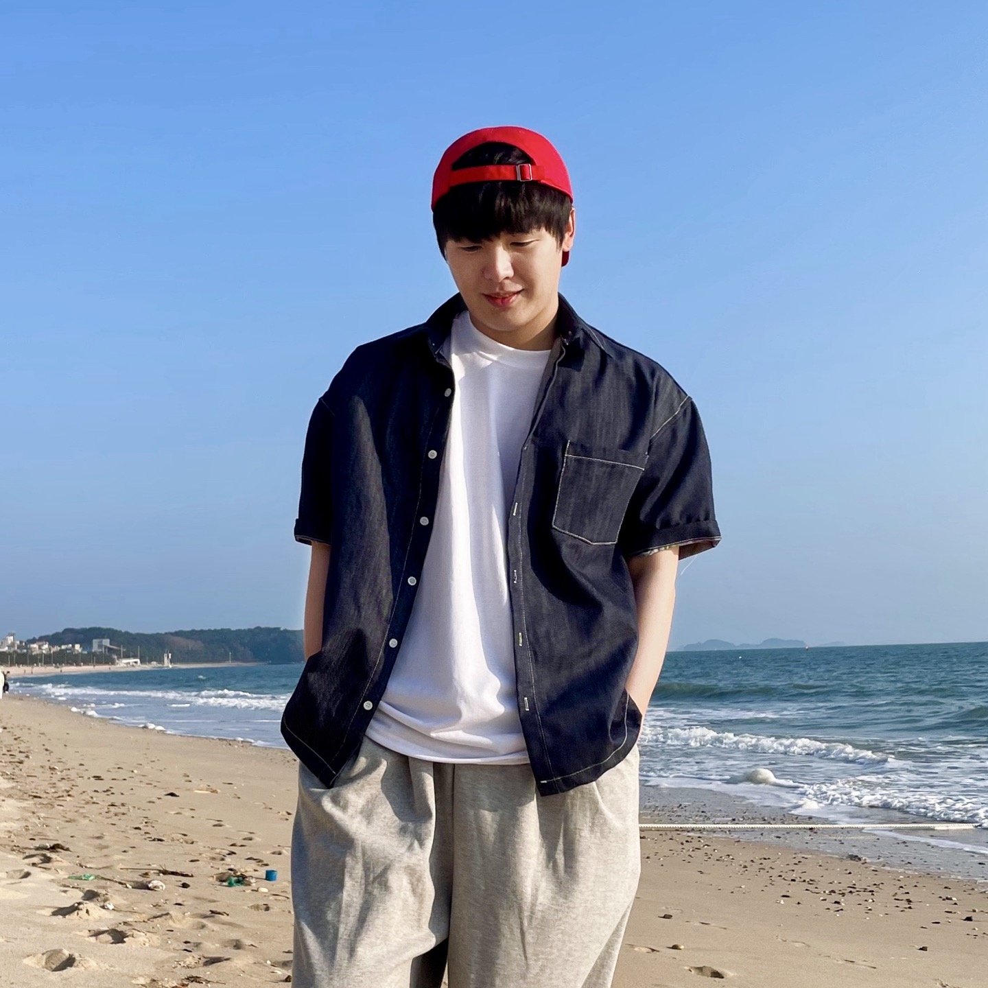 남자청남방 남자데님셔츠 오버핏셔츠 - 상세 이미지 2