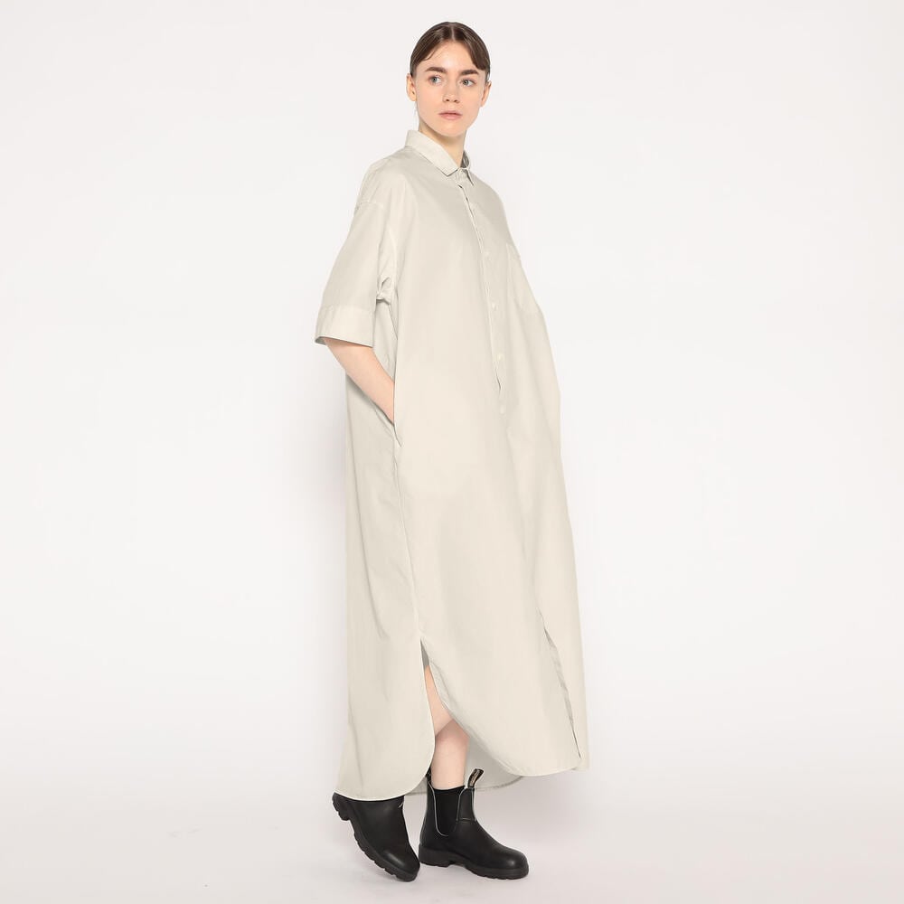 단톤 원피스 ROLL UP SHIRT DRESS 25SS 반팔 셔츠 DNB251L203-0010 - 상세 이미지 4