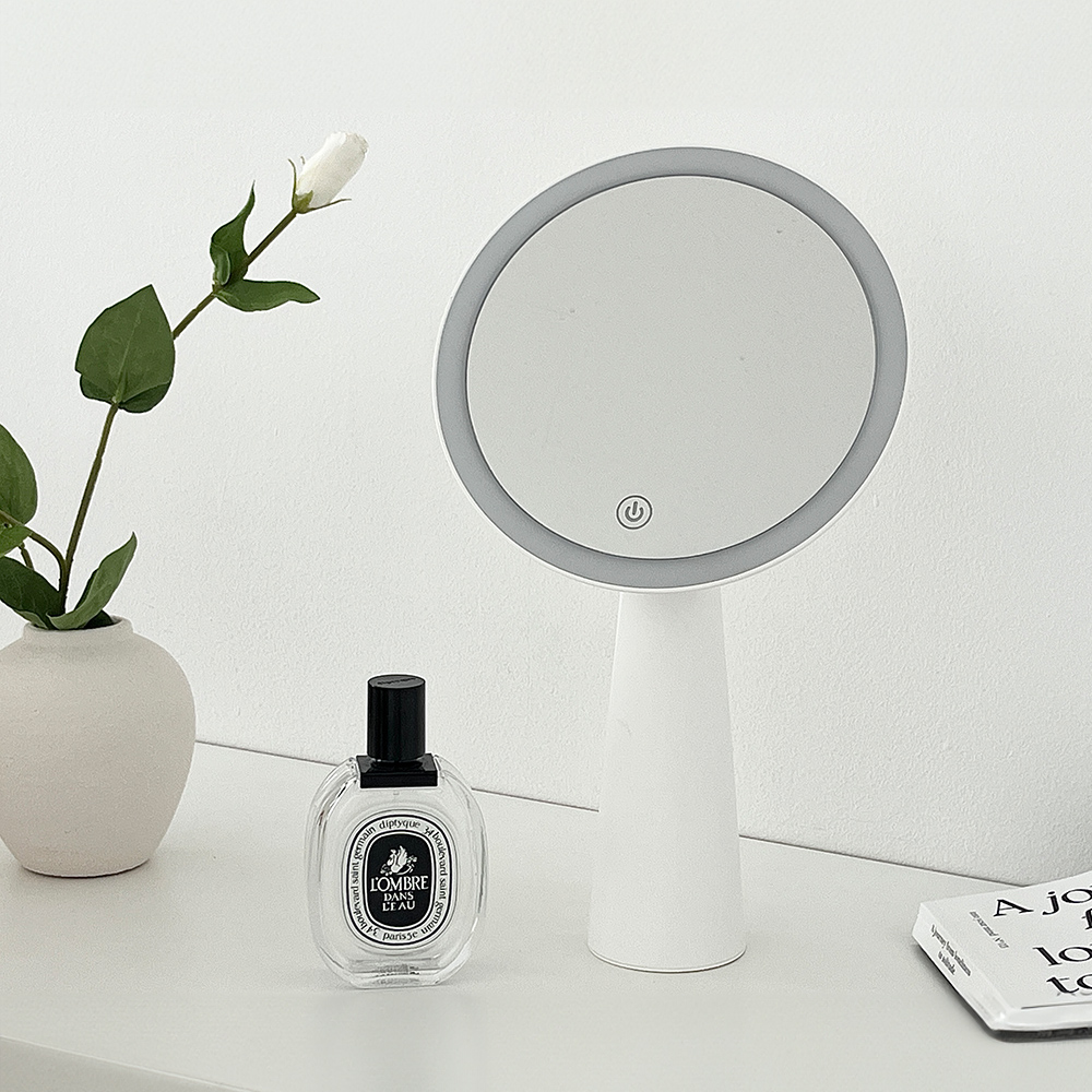 글로우 LED 탁상 화장 거울 기본형 메이크업 무선 조명 거울