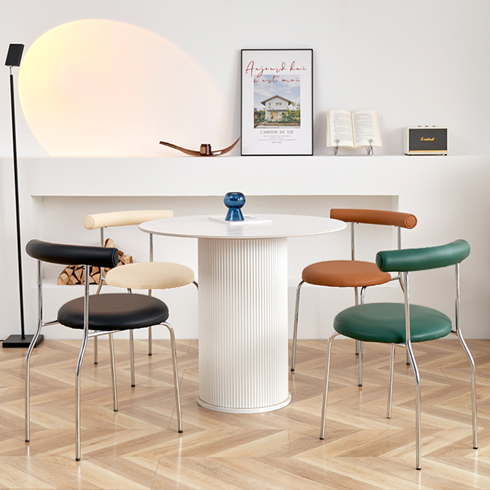 미드센추리 고급 가죽 인테리어 식탁의자