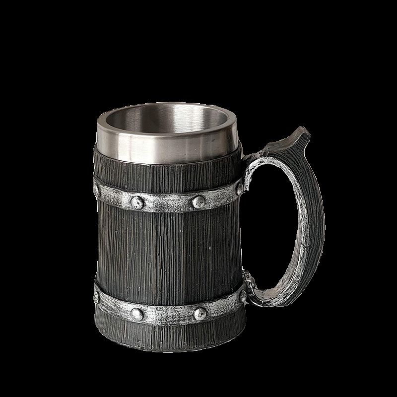 바이킹 맥주잔 생맥주 머그잔 통나무 북유럽 빈티지 A 바이킹잔 600ml - 상세 이미지 5
