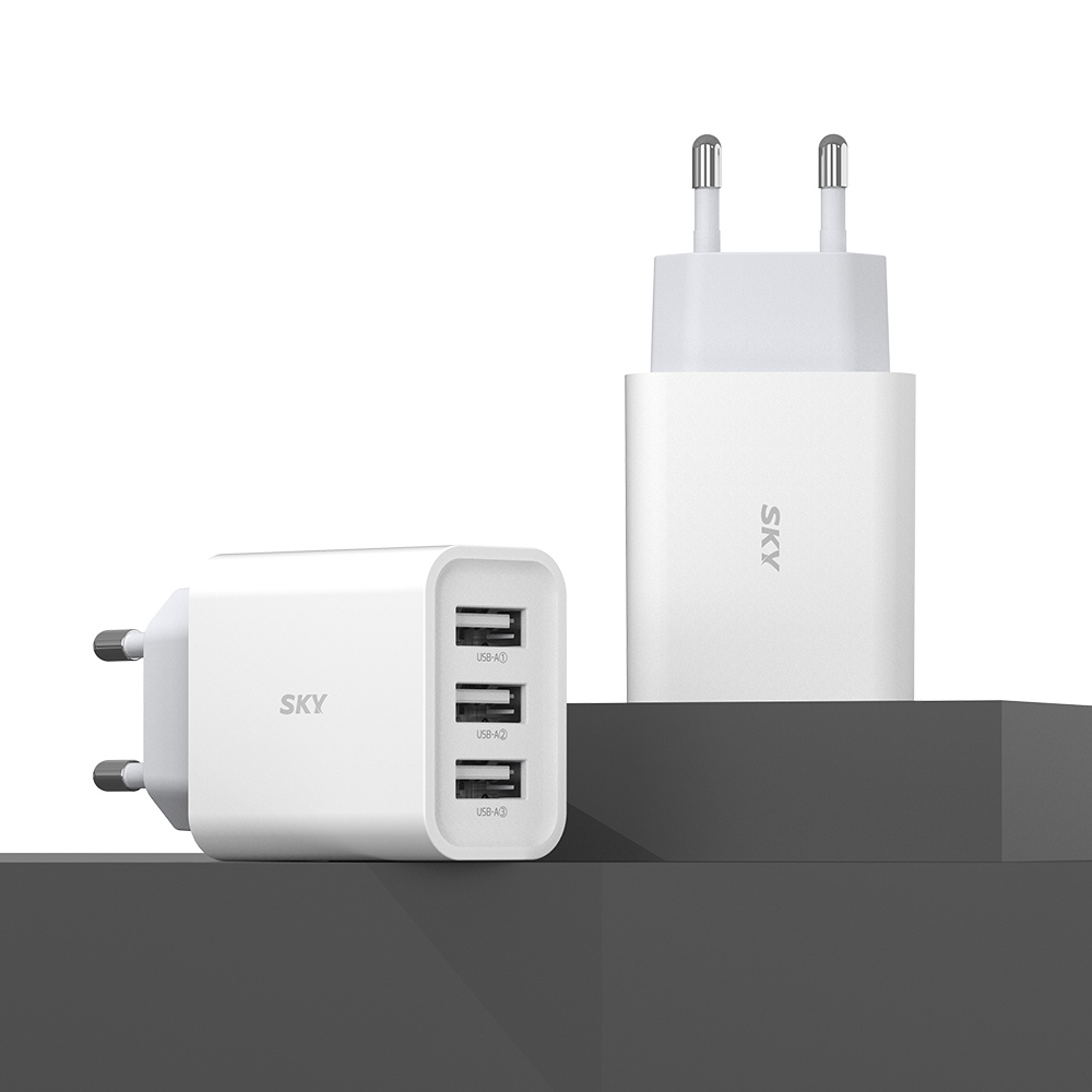 USB 멀티 충전기 3포트 충전기 18W 충전기 가성비 충전기 스카이 필 충전기
