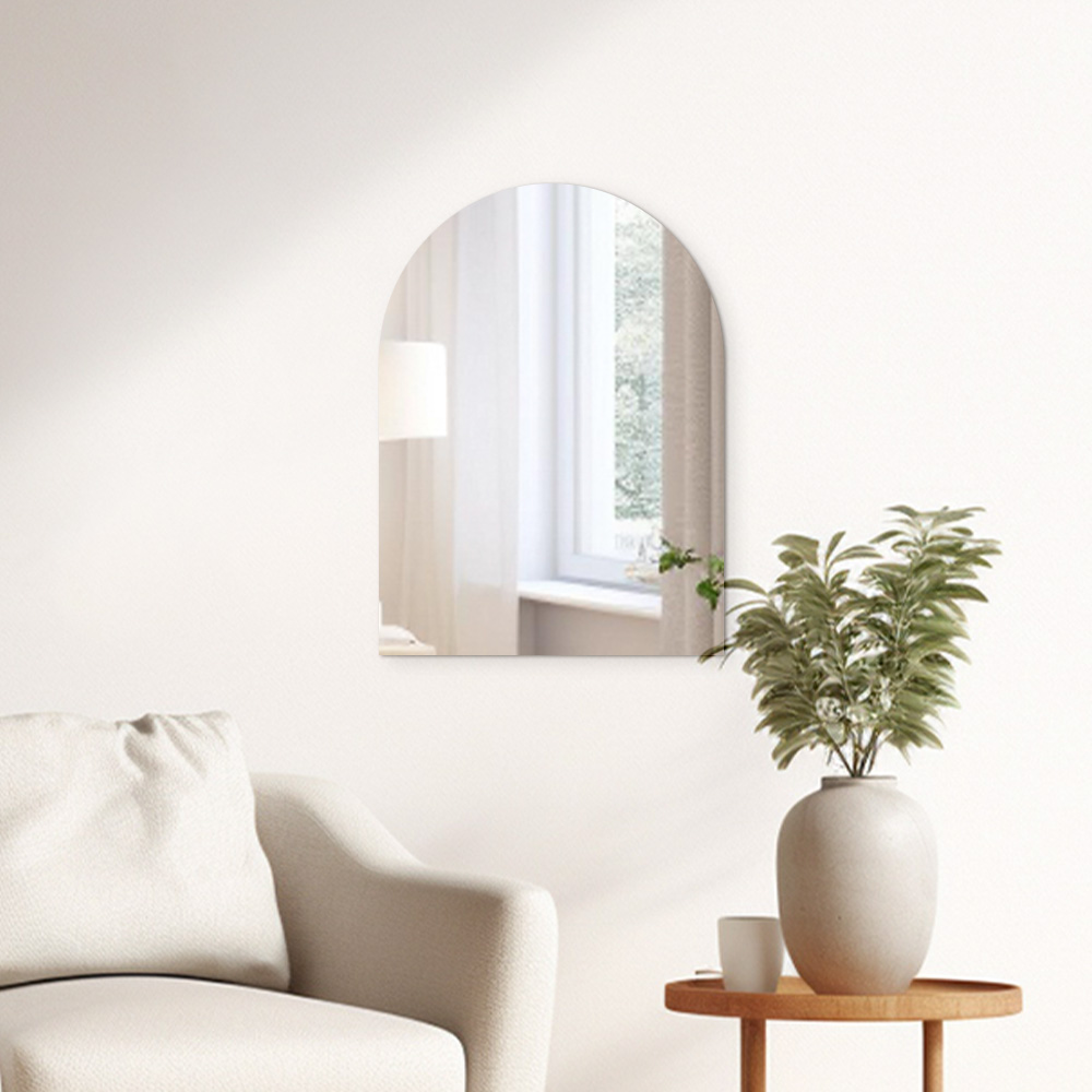 2mm 귀여운 아크릴거울 곰돌이 무타공 안깨지는 화장대 욕실 붙이는 거울