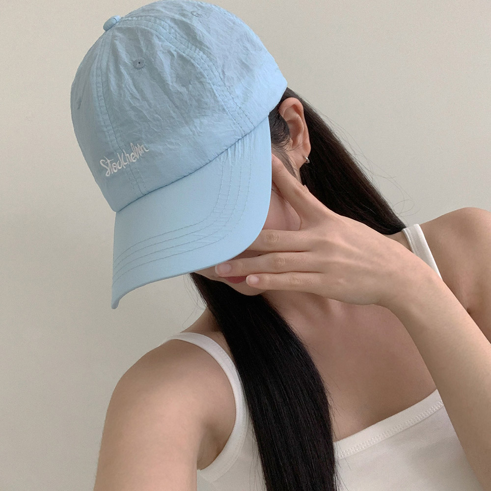 [10컬러/여름캡모자] 스톡 자수 바스락 나일론 스트링 여름 물놀이 흠뻑쇼 볼캡 모자 상세 이미지 39