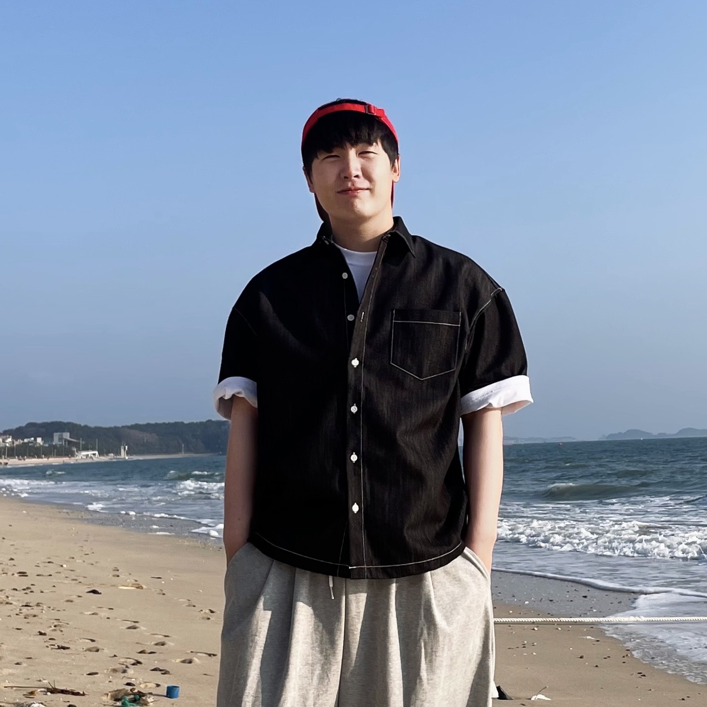 남자청남방 남자데님셔츠 오버핏셔츠 - 상품 이미지