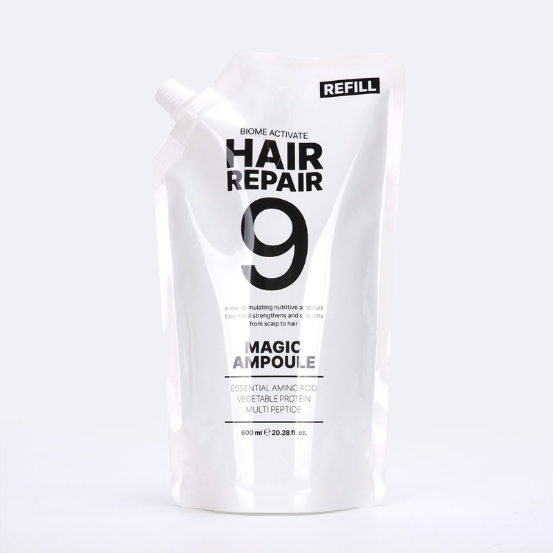 [바액] 헤어리페어9 매직앰플 리필 [600ml] 9초물미역 9초완성 워터트리트먼트 물미역머릿결 초극손상모 올인원 탈모완화 스팀팩