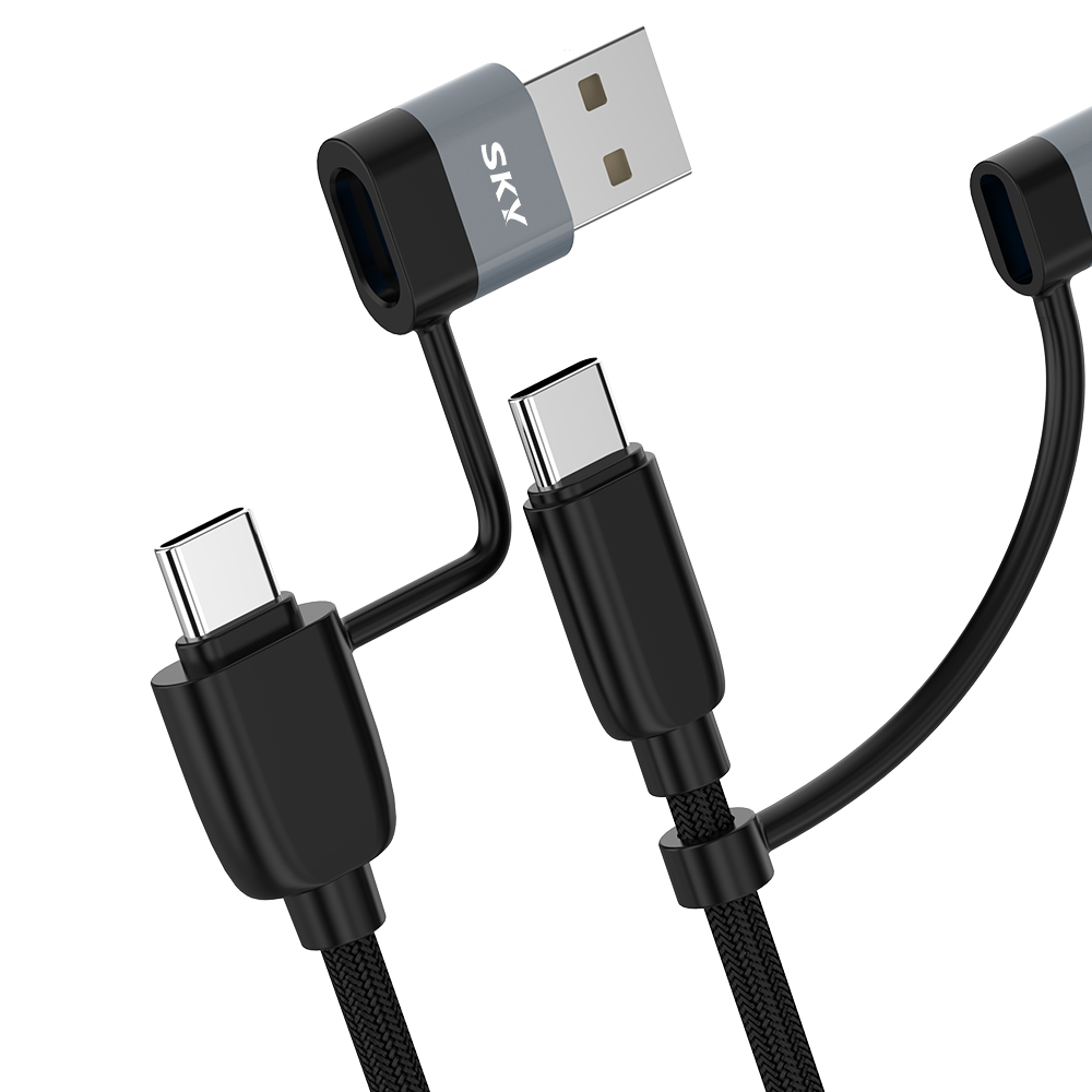 1+1 비트 60W 4in1 고속 충전 단선 방지 패브릭 멀티 케이블 2M - 상세 이미지 5