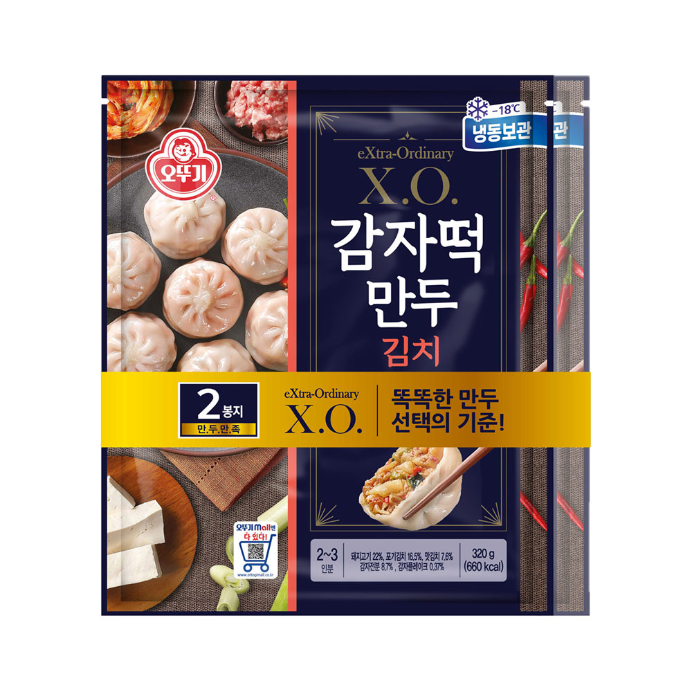 오뚜기 X.O. 감자떡만두 김치 320g 2개 - 상품 이미지