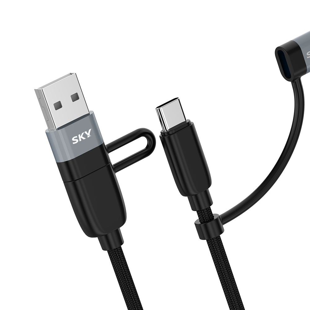 1+1 비트 60W 4in1 고속 충전 단선 방지 패브릭 멀티 케이블 2M - 상세 이미지 3