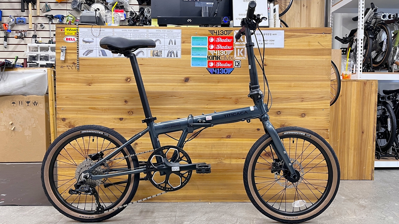 티티카카 플라이트 P10 HD 시마노 유압디스크,10단 접이식 미니벨로,무광블랙 LT10단 이미지 2