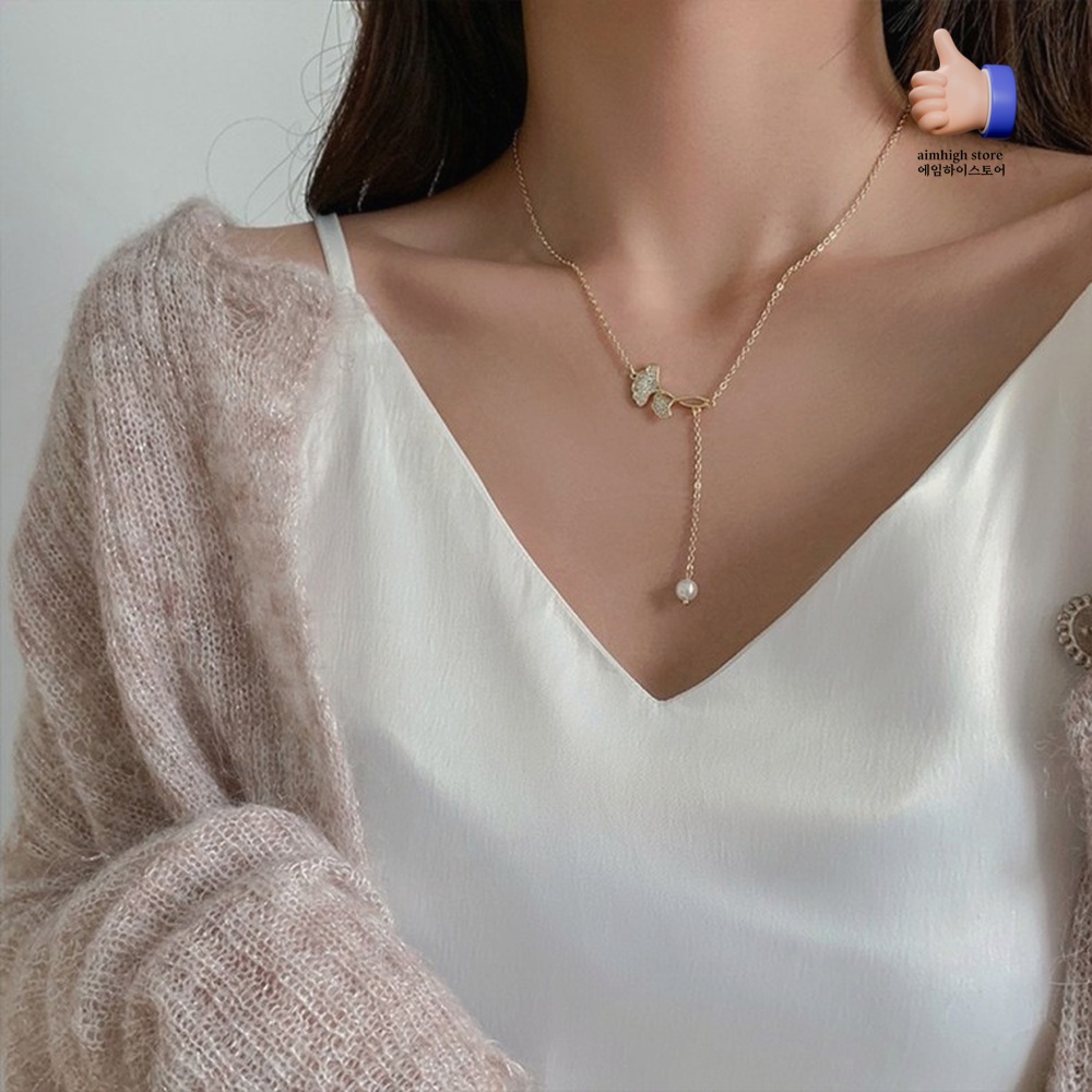가을감성 진주장식 테슬디자인 목걸이 여성액세서리 : casualstore1