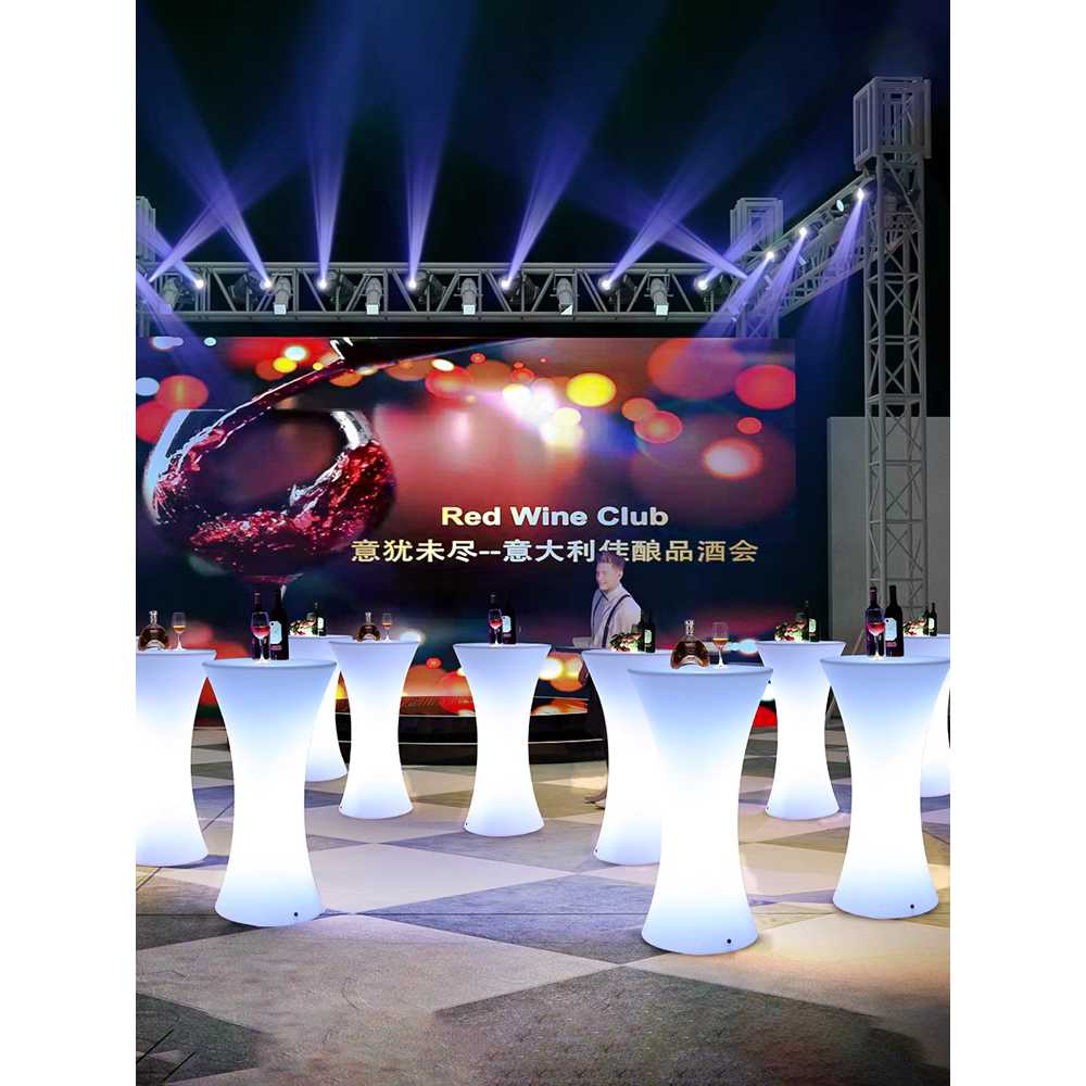 LED 스탠딩 테이블 술집 루프탑 클럽 라운지 탁자 60x110cm 원형 - 상세 이미지 2