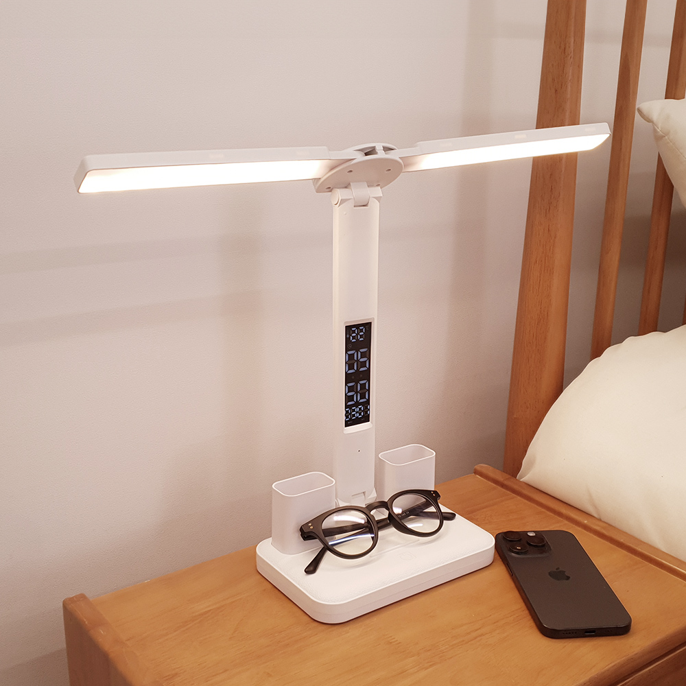윙플립 올인원 LED 책상스탠드 와이드 학생 탁상 공부 침대 독서등 - 상세 이미지 4
