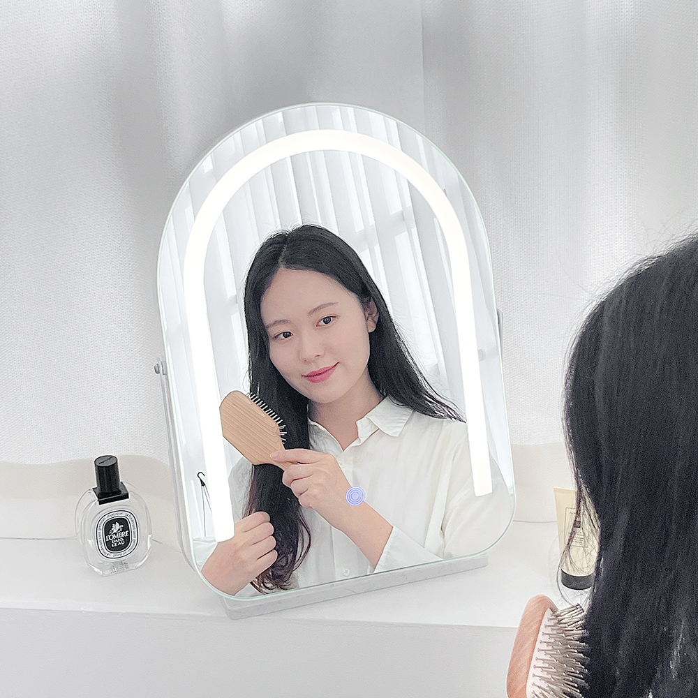 LED 아치형 화장대 거울 스탠드 원형 인테리어 거울