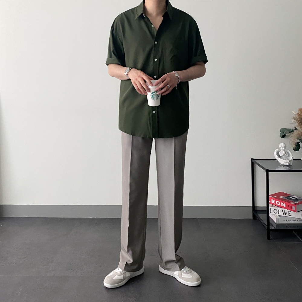 1+1 남자여름슬랙스 남자와이드슬랙스 남성밴딩팬츠 이미지 7