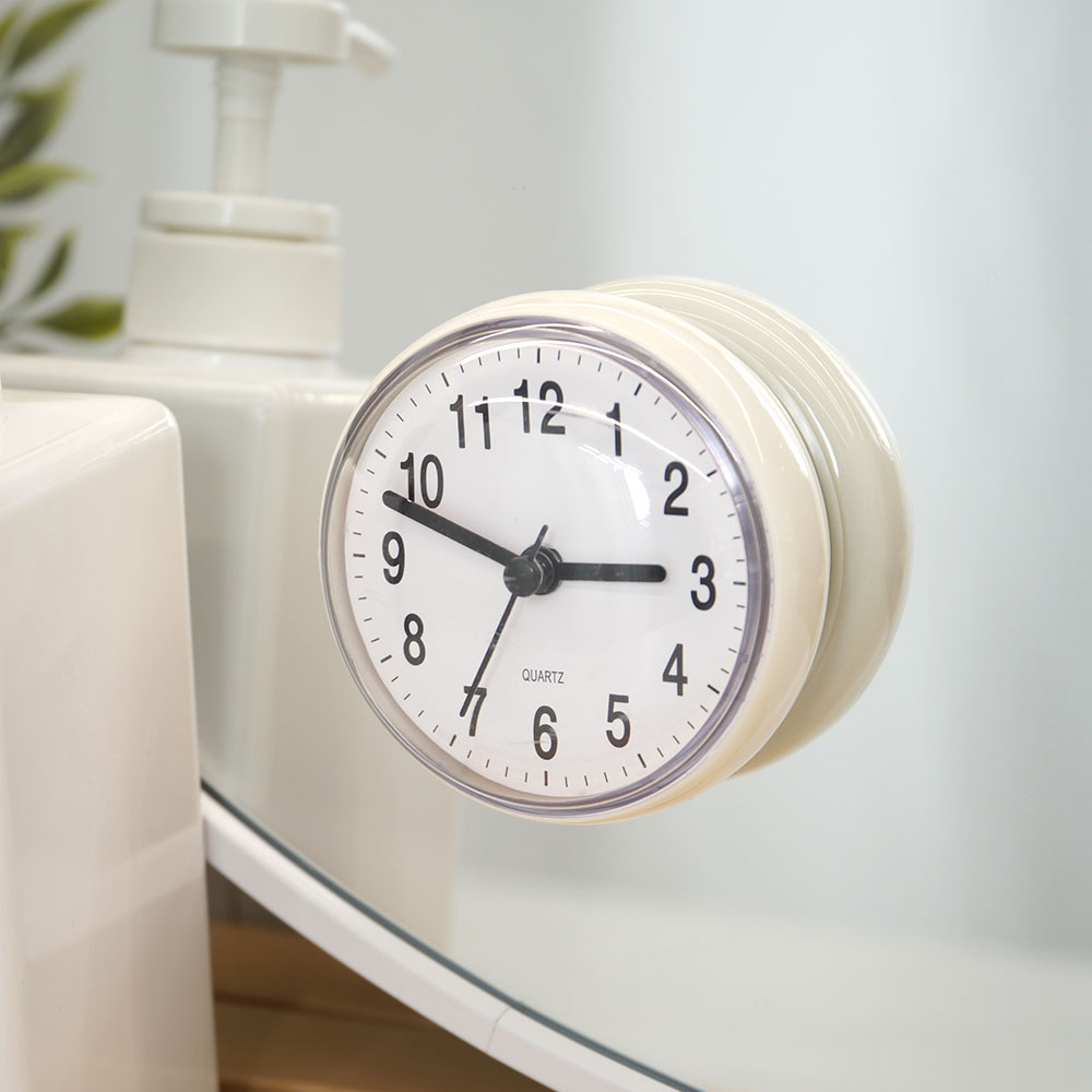 흡착식 무타공 방수 욕실 화장실 시계 무소음 벽걸이시계