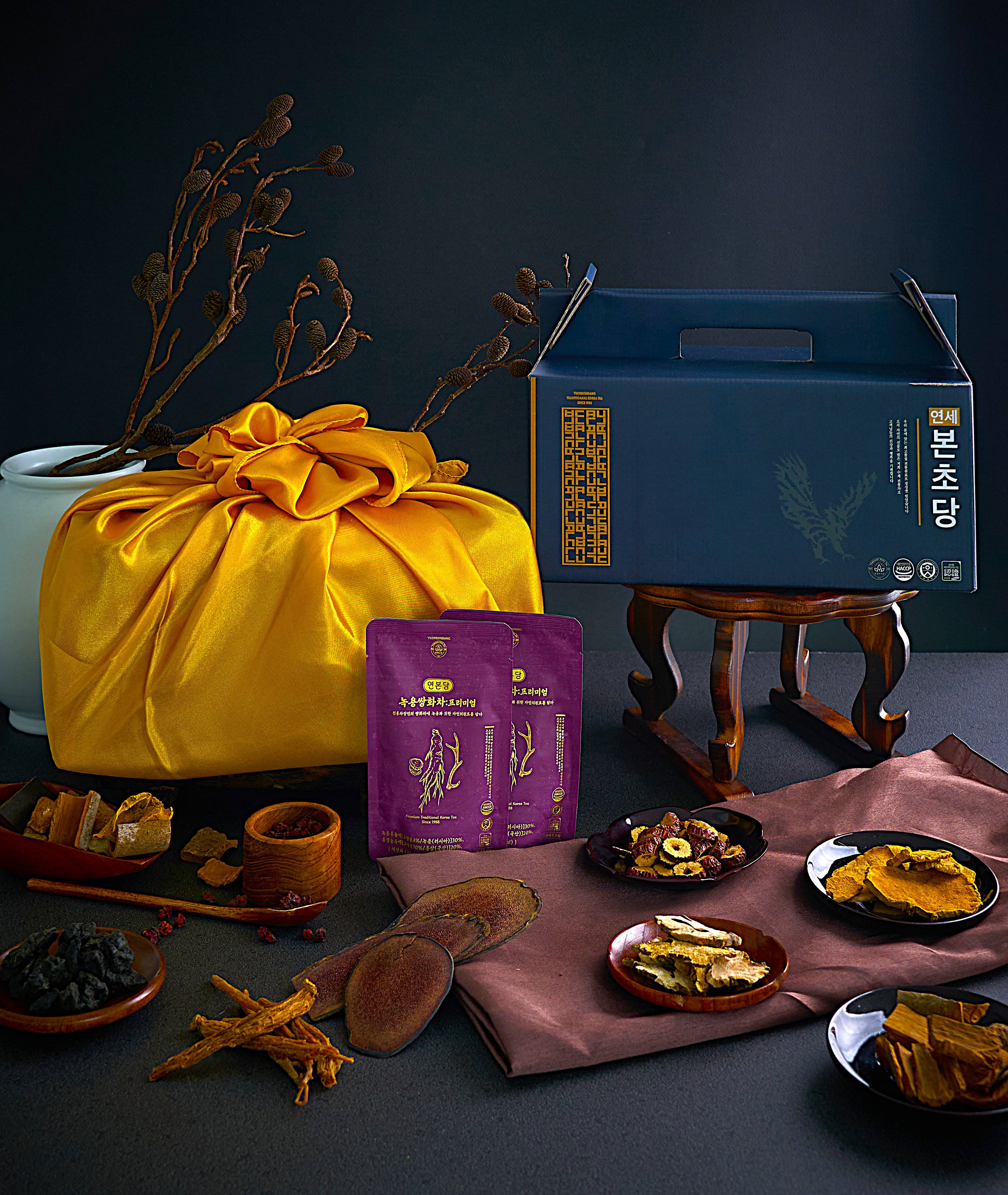 [연본당] 녹용쌍화차 with 황금보자기 선물포장 전통차장인의 전통차 10개입, 1개