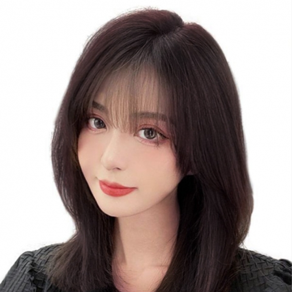 여자 앞머리 부분가발 정수리 반가발 헤어피스 붙임머리 - 상품 이미지