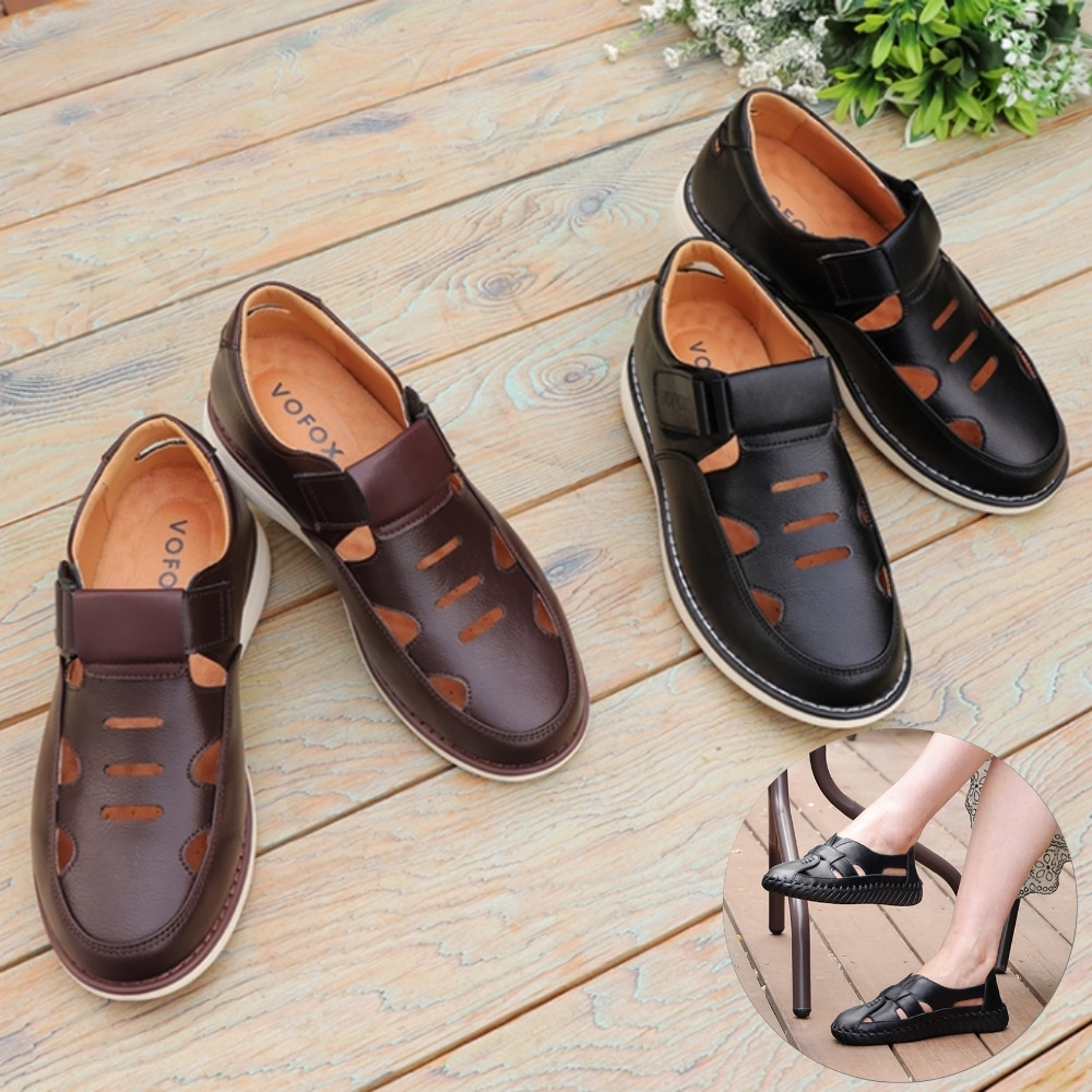 보폭스 소가죽 명품 샌들 발편한샌들 벨크로 여름 메쉬 쿠션 컴포트 여성 남성 신발