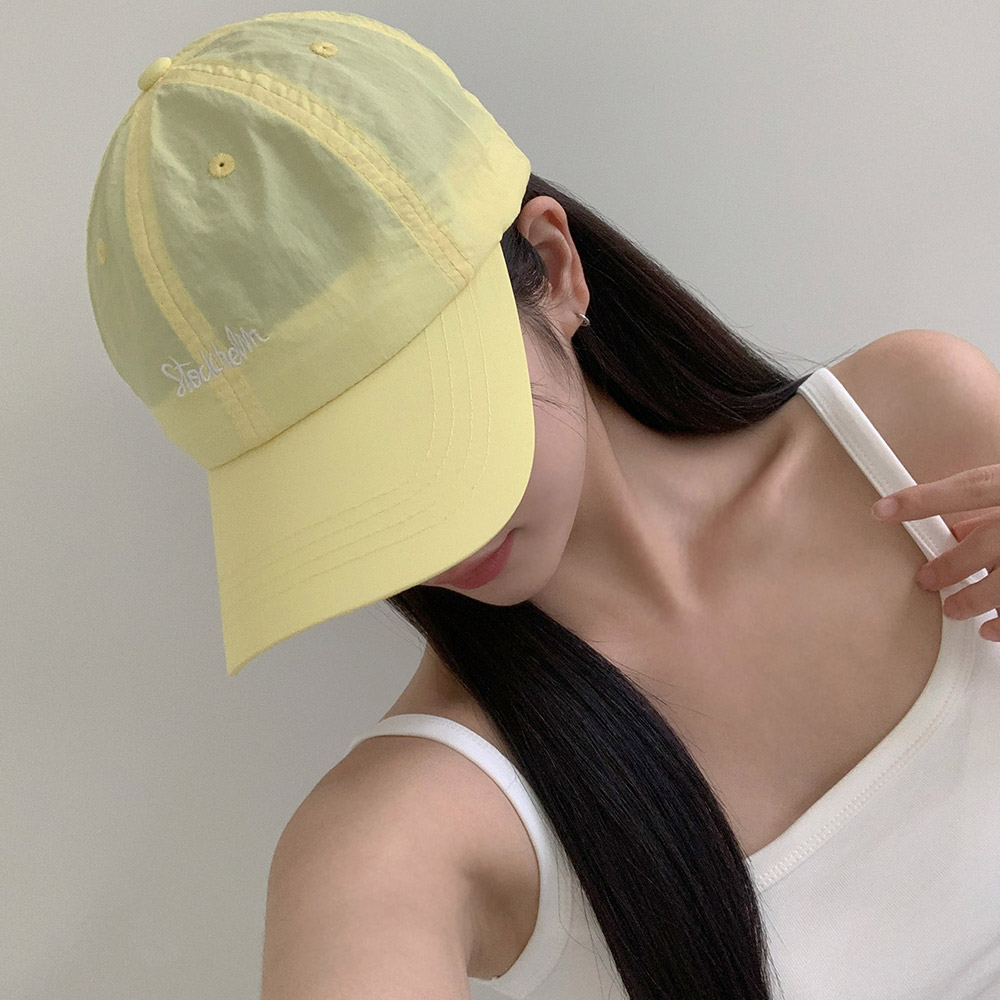 [10컬러/여름캡모자] 스톡 자수 바스락 나일론 스트링 여름 물놀이 흠뻑쇼 볼캡 모자 상세 이미지 50
