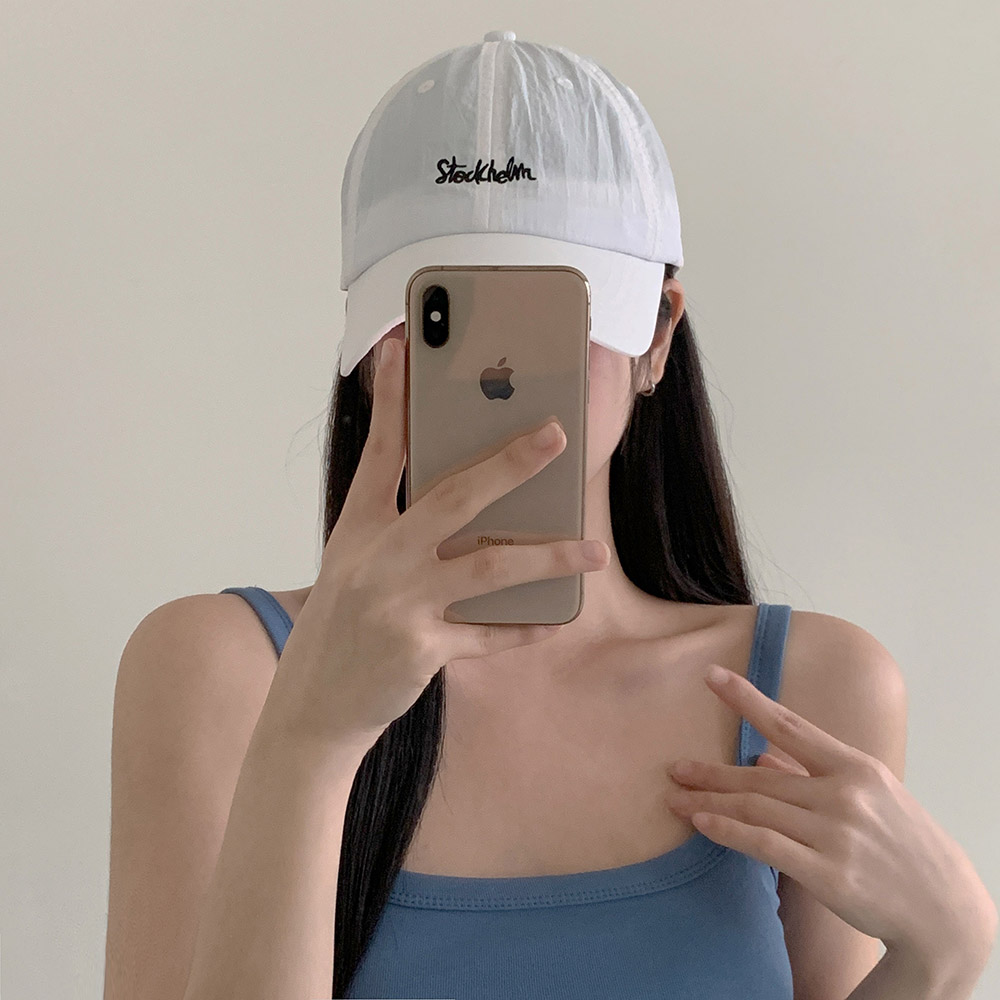 [10컬러/여름캡모자] 스톡 자수 바스락 나일론 스트링 여름 물놀이 흠뻑쇼 볼캡 모자 상세 이미지 11