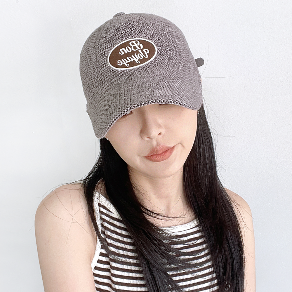 레터링 여름 니트 린넨 볼캡 남자 여자 시원한 골프 휴양지 밀짚 캡모자