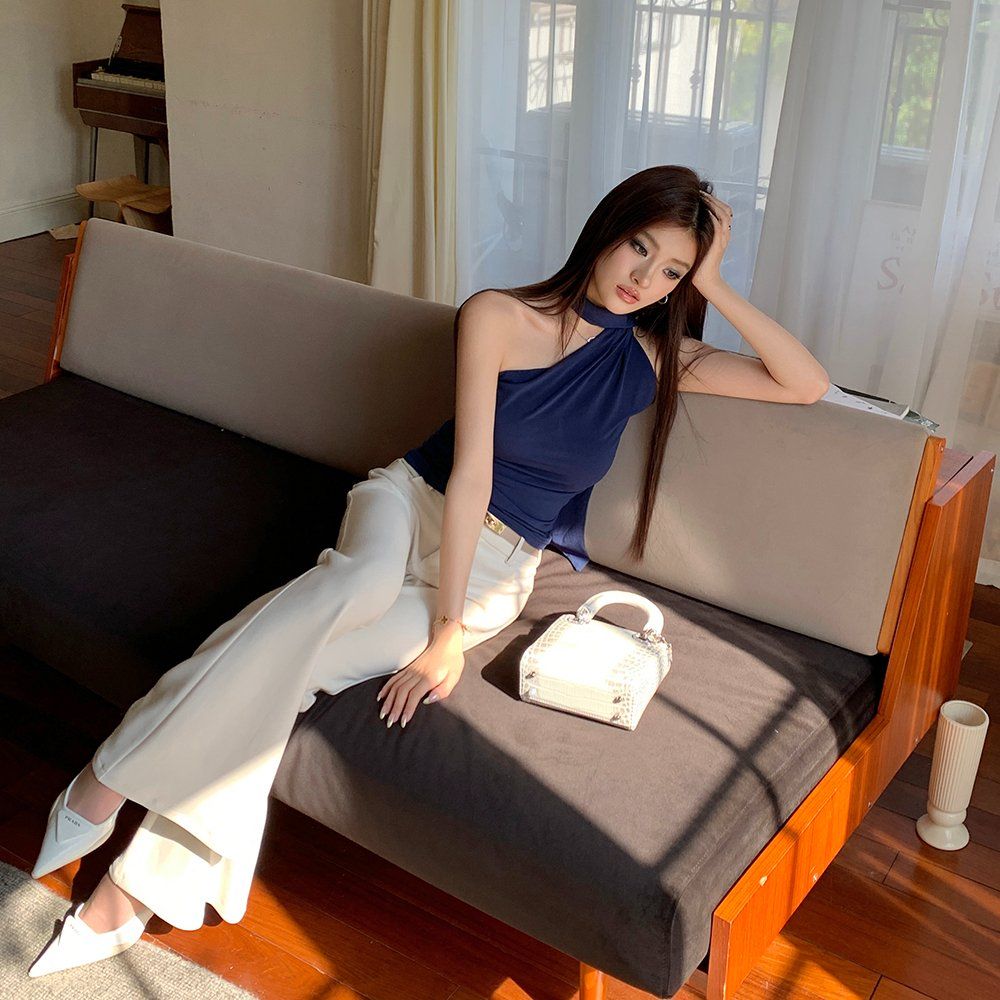 봄 가을 여성 하이웨스트 부츠컷 플레어 롱 팬츠 슬랙스 아이보리 - 상세 이미지 2